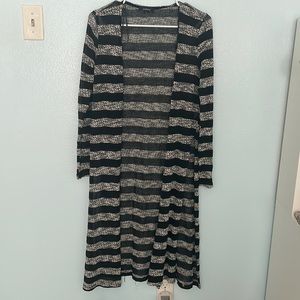 Black and white long cardigan